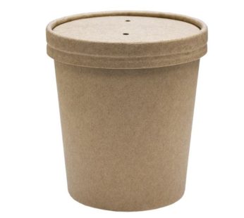 24 oz to 32oz Kraft Paper Soup Bowl Lid (Tall)