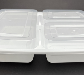 39oz 3 Compartment Plastic Rectangular Container (GBC Brand)