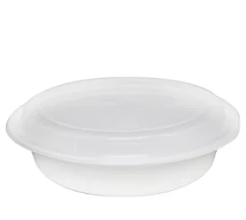 9 inch Dia. 48oz White PP Container + Lid (GBC Brand)