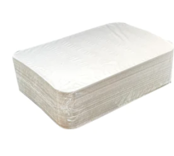 1lb Aluminum Oblong Tray Flat Lid – 500ct