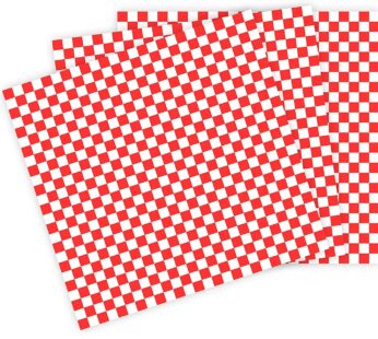 14×14 Red Checkered Paper