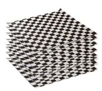 12″x12″ Black Checkered Greaseproof Paper – 1000/box