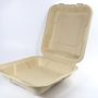 8X8" 1-Compartment Medium Fiber Sugarcane Clamshell