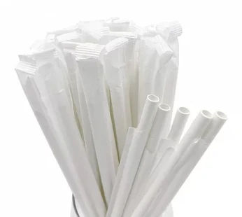 8 Inch Individually Wrapped Paper Straws