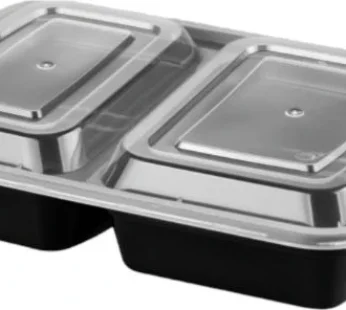 2 compartment 32oz rectangular containers