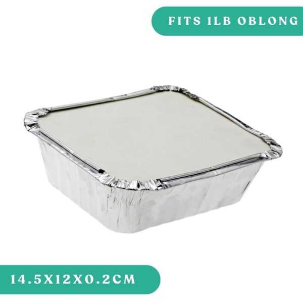 1 Lb Aluminum Oblong Paper Lid