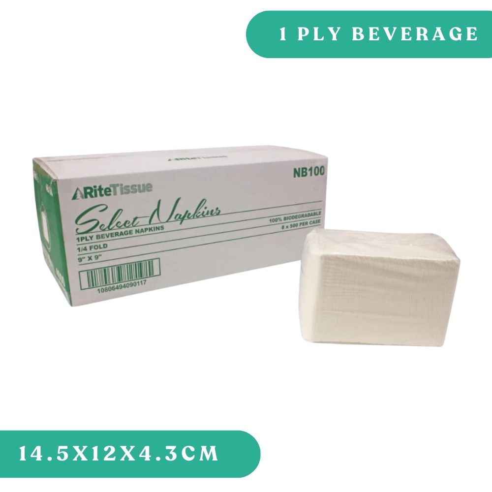 1‑Ply White Cocktail Napkins