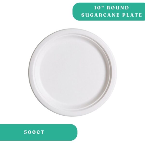 10" Round Sugarcane Plate