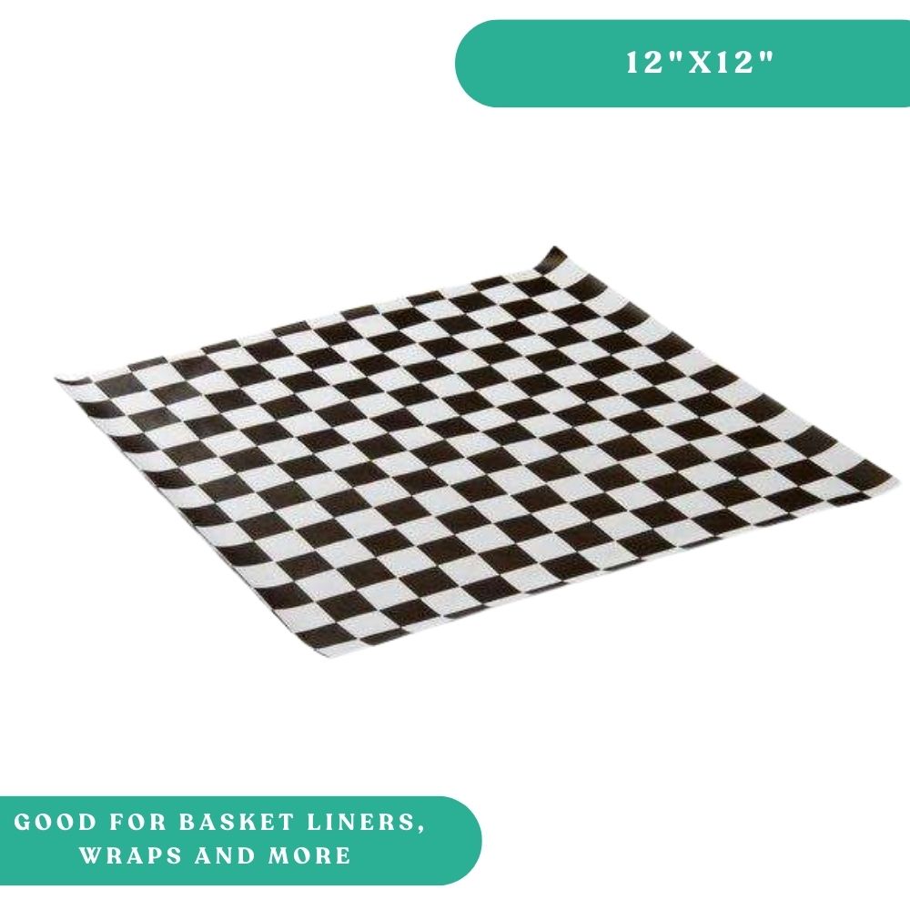 12×12 Black Checkered Greaseproof Paper