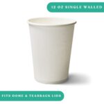 12oz White Coffee Cup