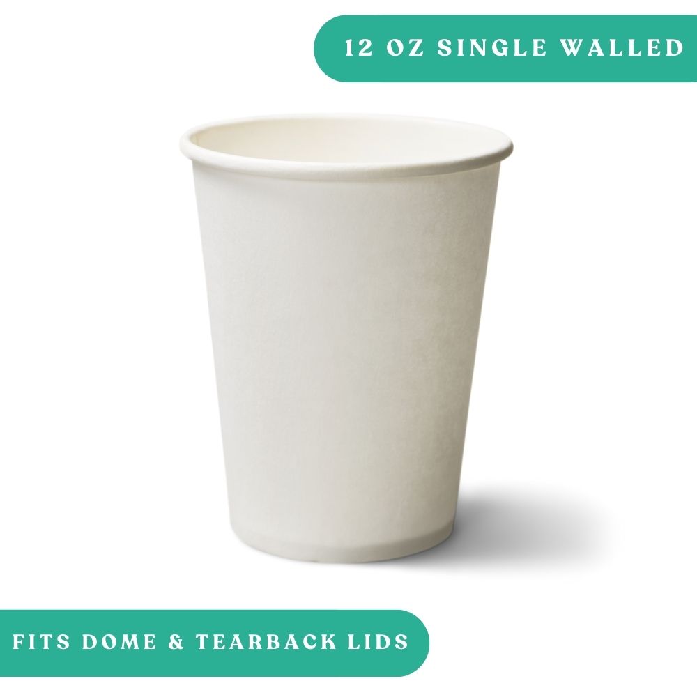 12oz White Paper Coffee Cup
