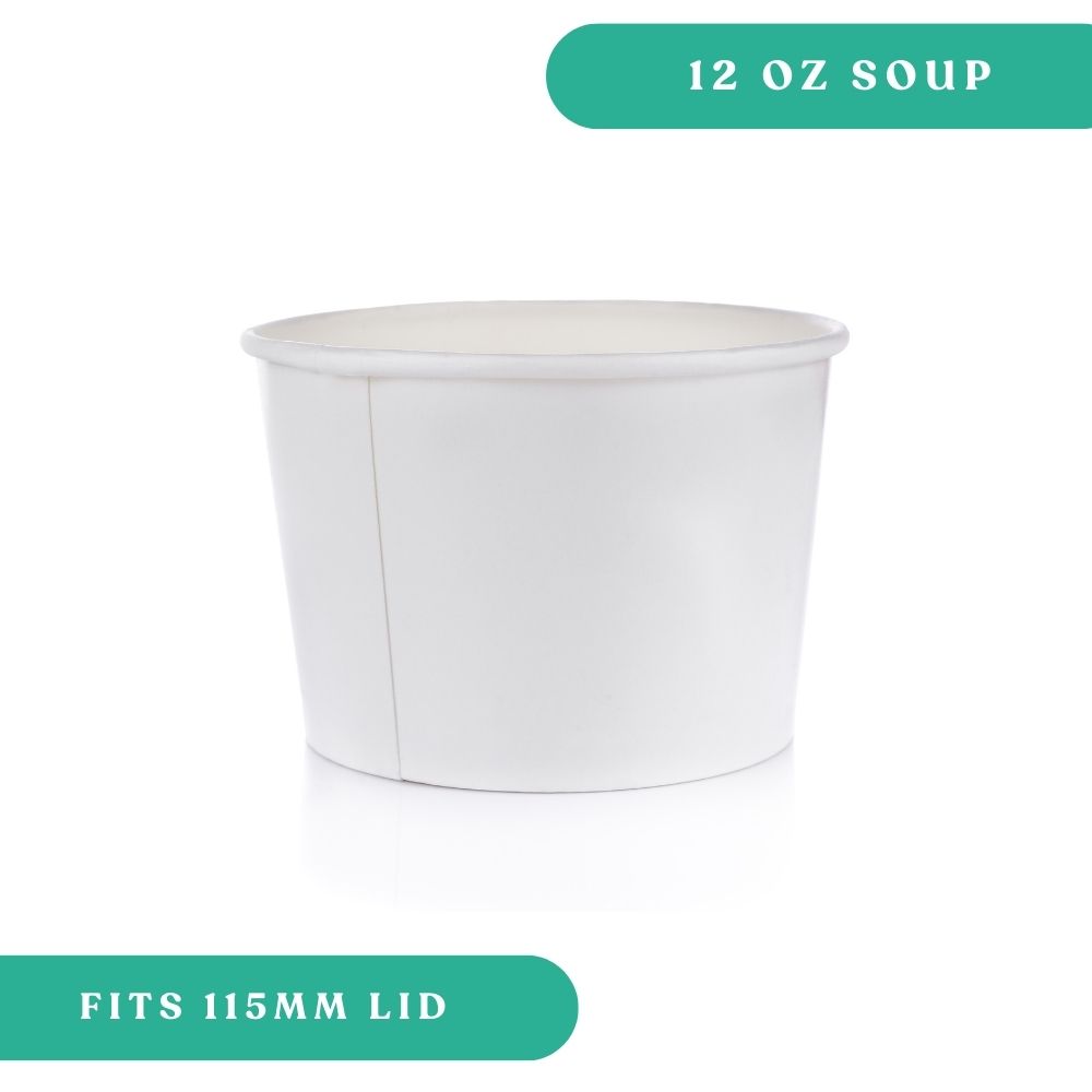 12oz White Paper Soup Cup