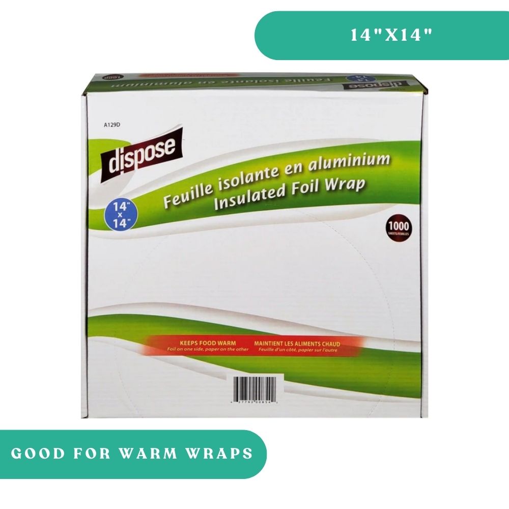 14x14 Insulated Foil Wrap for Food