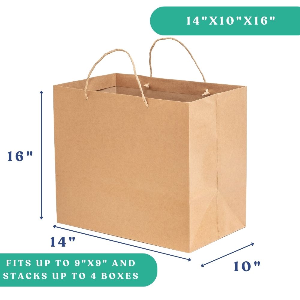 14×10×16 Twisted‑Handle Paper Bag