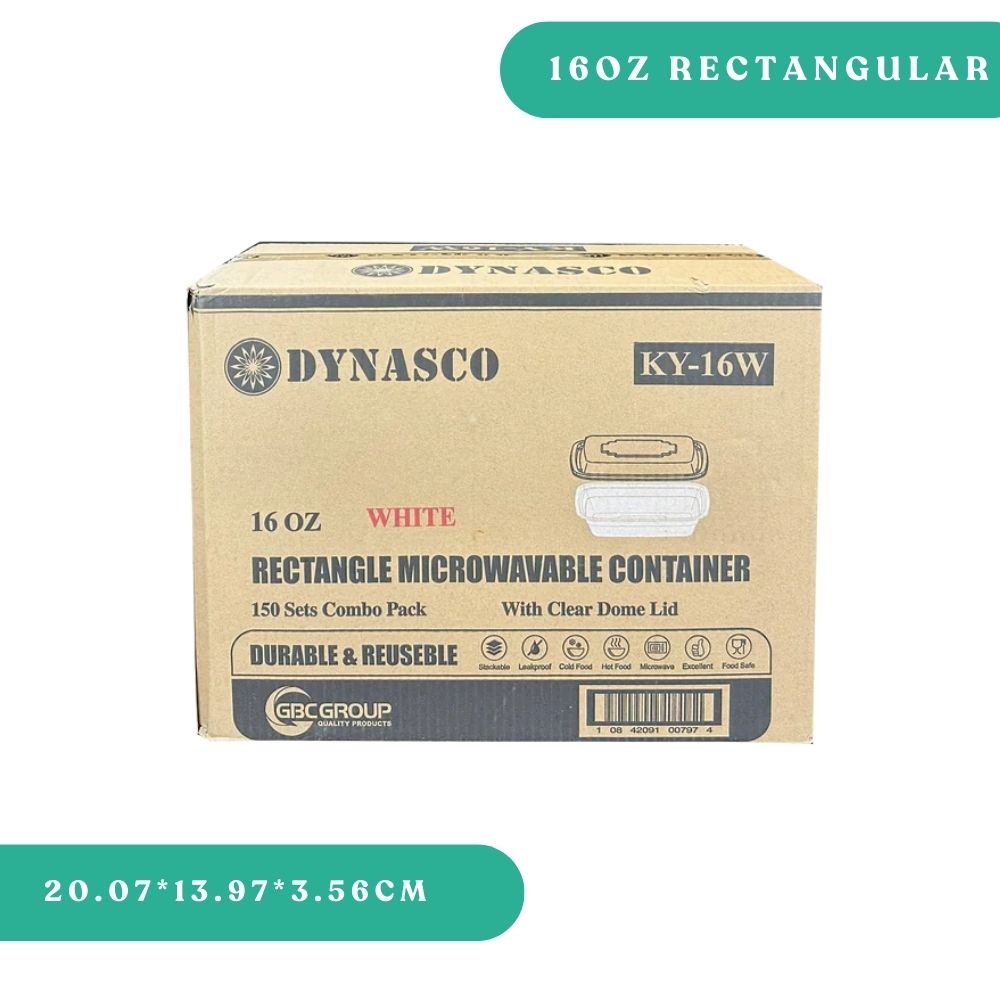 16oz Rectangular Container with Lid