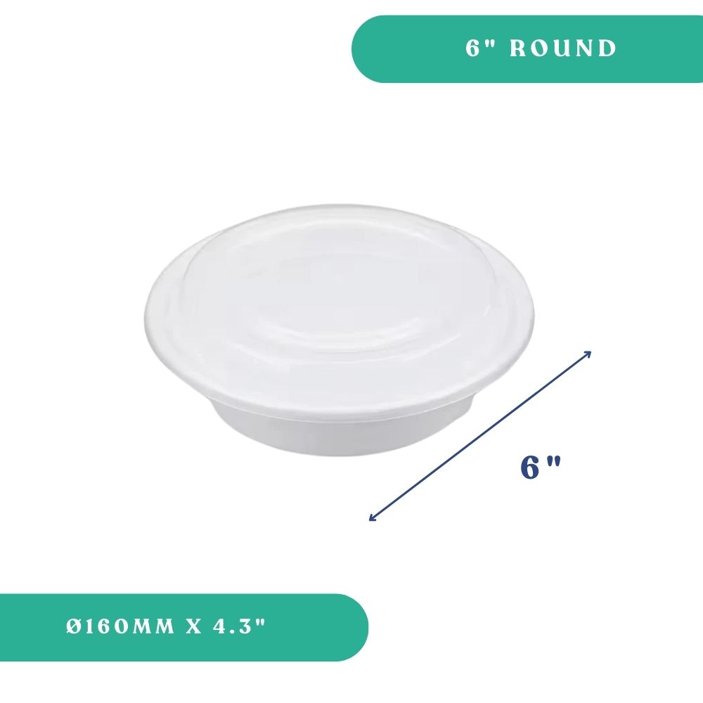 16oz Round Container & Lid 6 Inch