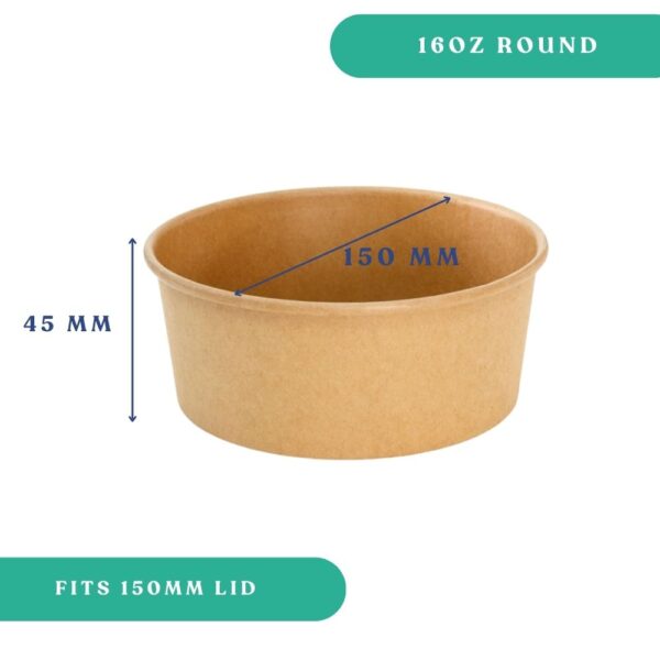 16oz Round Kraft Salad Bowl