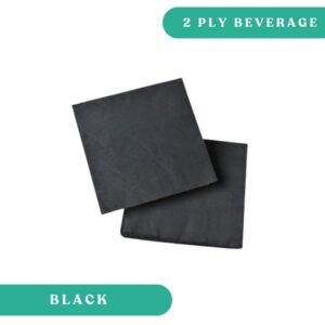2 Ply Black Beverage Napkins