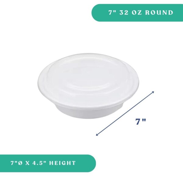 32oz Round Container + Lid (7")