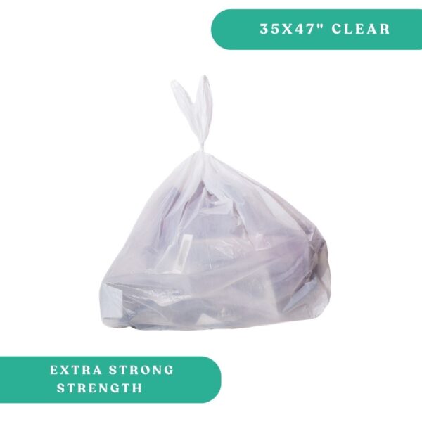 35x47" Clear Garbage Bags - Extra Strong