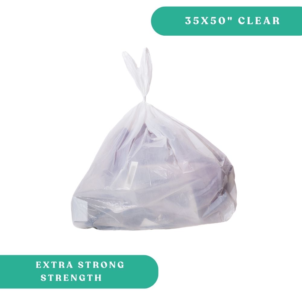 35x50 Clear Garbage Bags Extra Strong