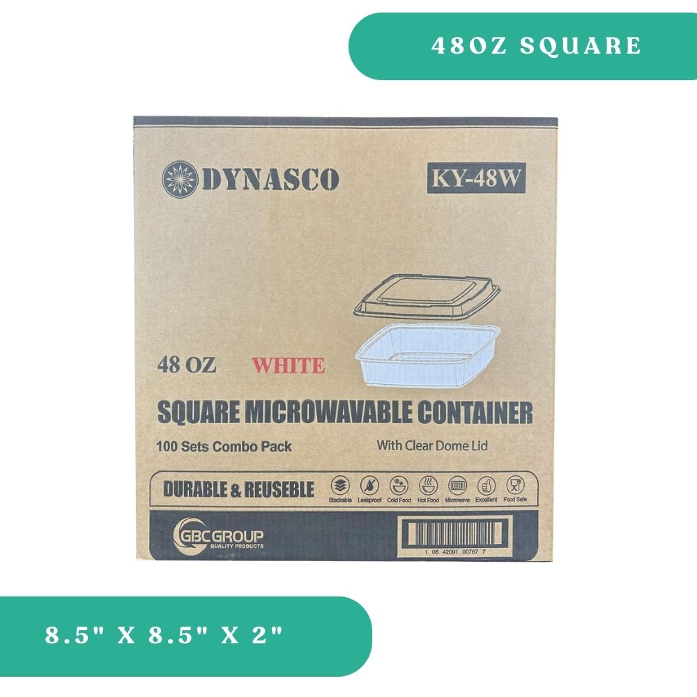 48oz Square Container with Lid