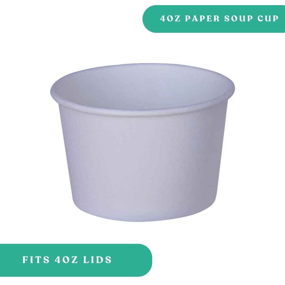 4 oz White Paper Soup Cup