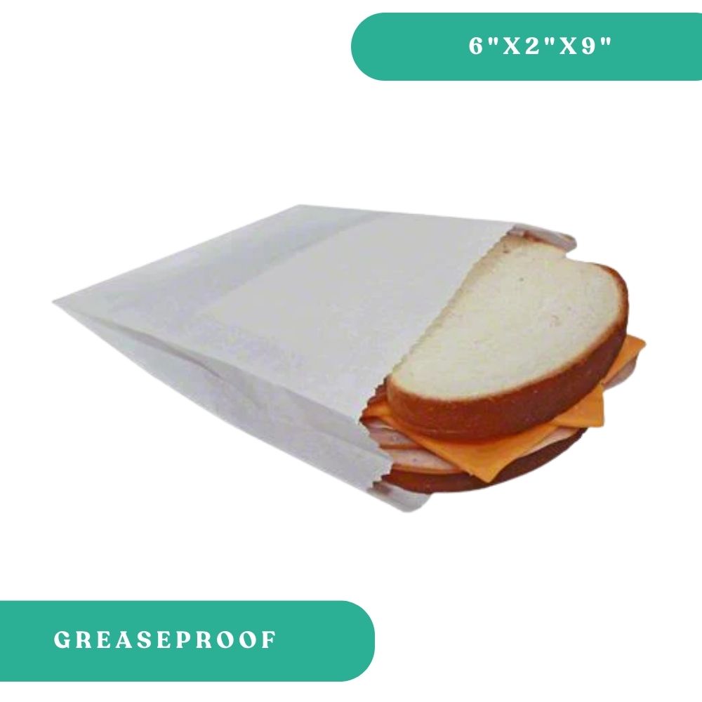 6×2×9 Grease‑Proof Sandwich Bag