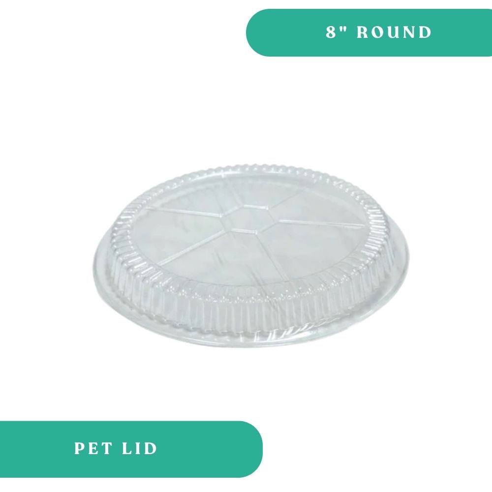 8" Aluminum Round Pan & PET Dome Lid