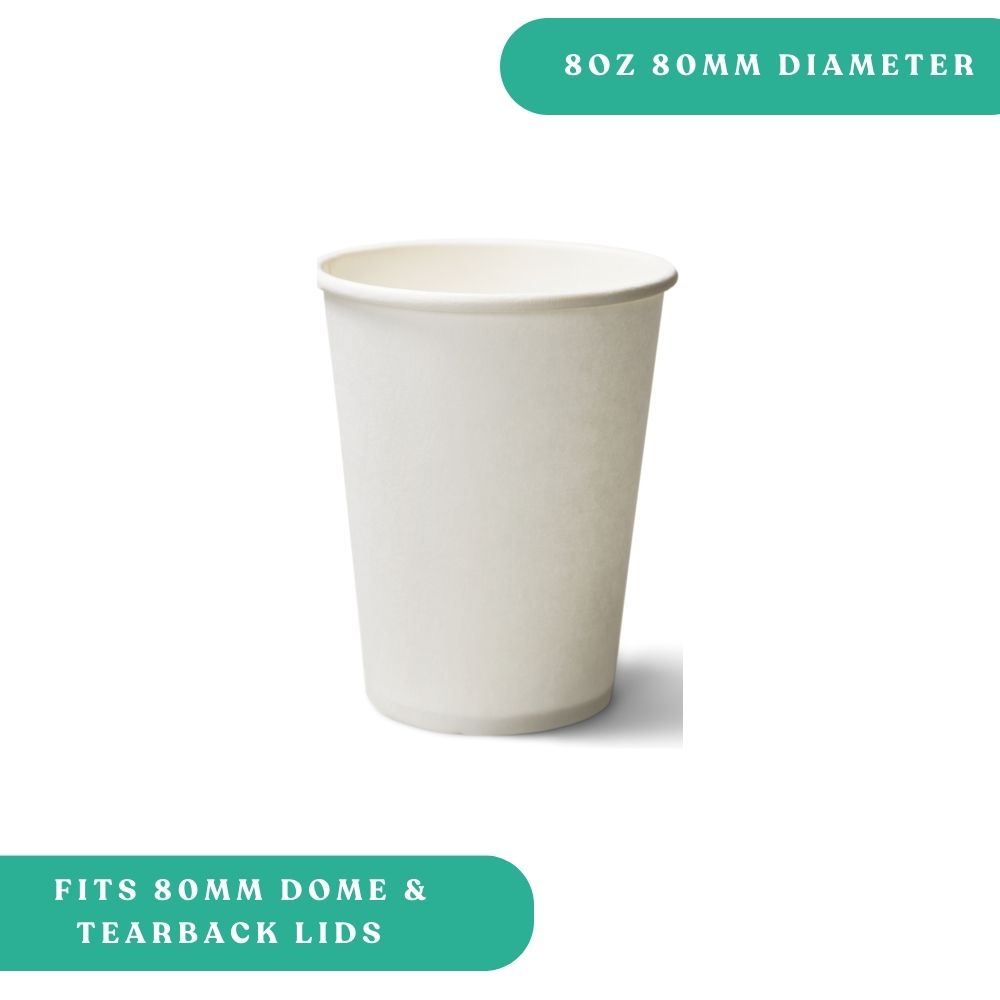 8 oz 80 mm White Coffee Cup