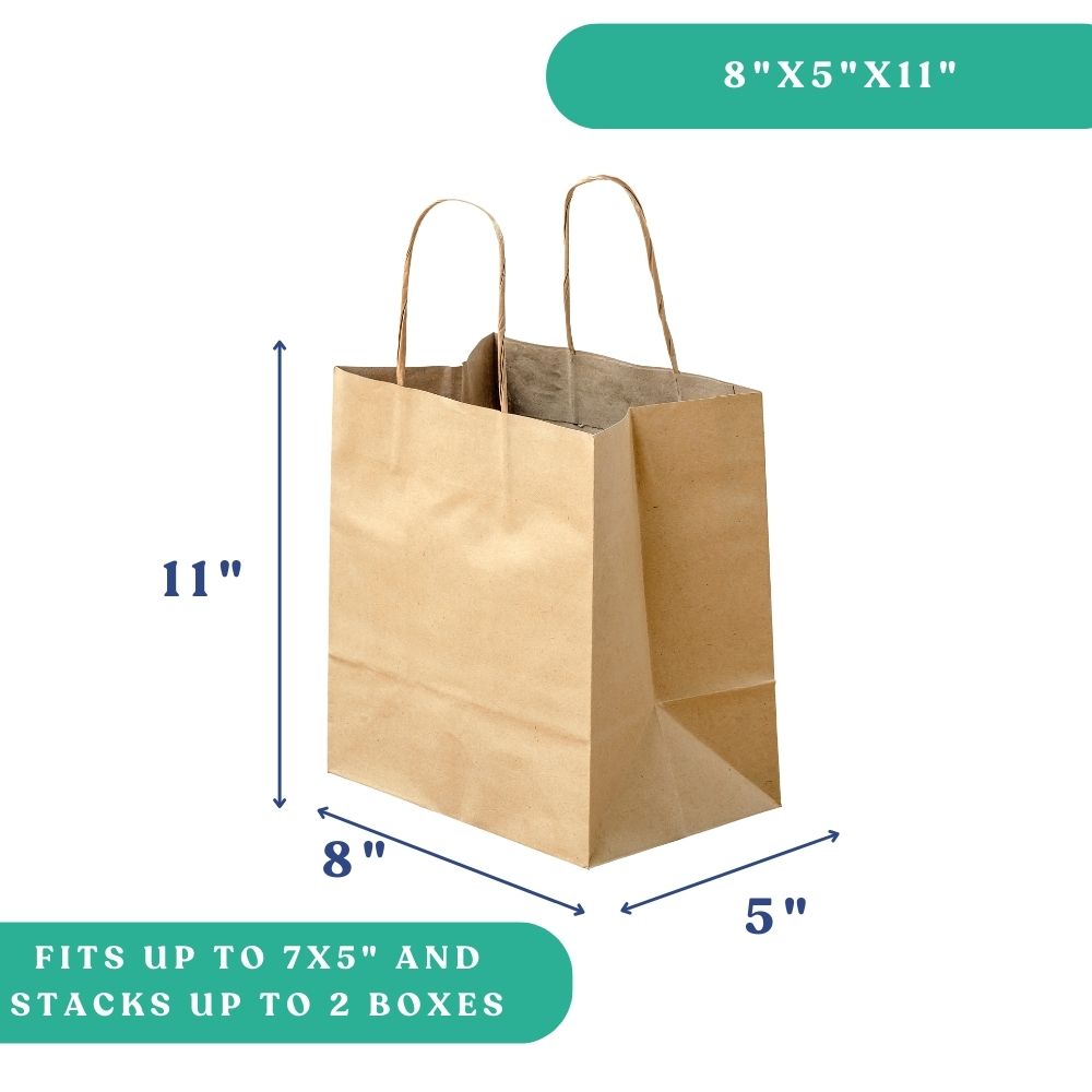 8×5×11″ Twisted‑Handle Kraft Bag