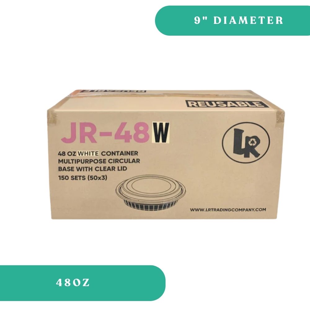 9″ Round 48 oz Plastic Container Set