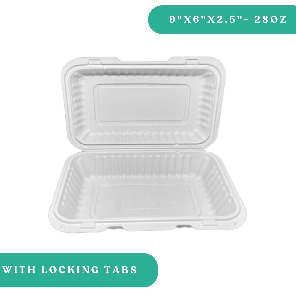 9×6×2.5″ PP Hinged Clamshell