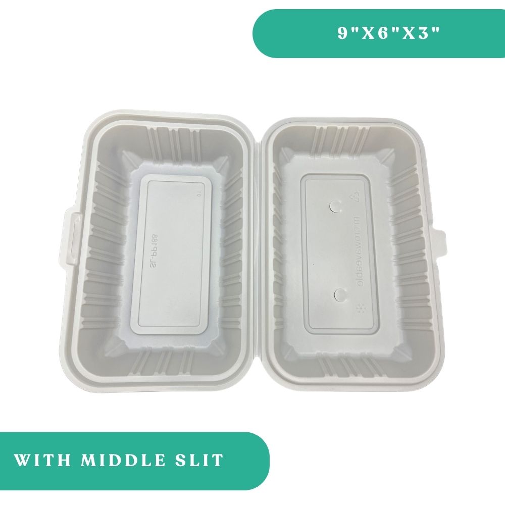 9x6x3 Plastic Clamshell with Slit