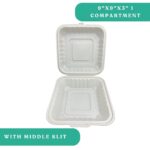 9x9x3" 1 Compartment Plastic Clamshell with Slit