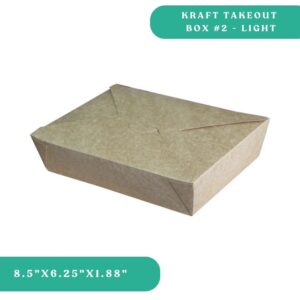 Kraft Paper Takeout Box #2 - 300gsm