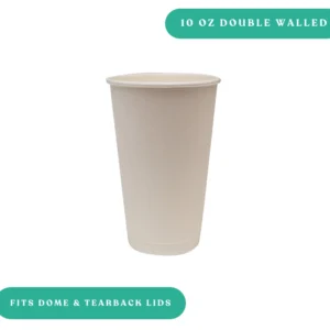 10oz Double Walled Coffee Cups - White