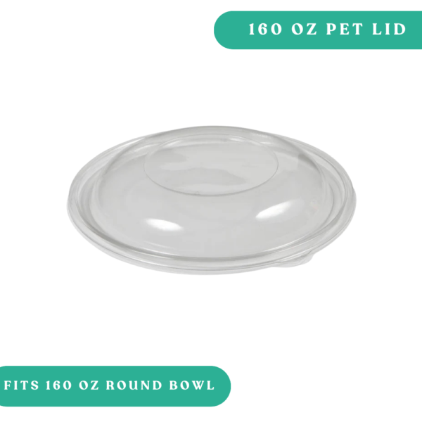 160oz PET Lid for Clear Round Bowl - Sabert