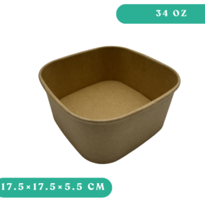 34oz Kraft Square Salad Bowl