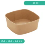 40oz Square Kraft Salad Bowl