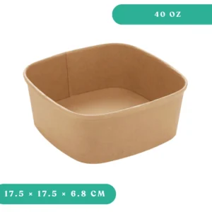 40oz Square Kraft Salad Bowl