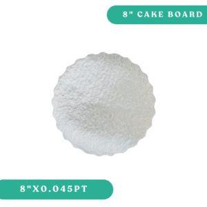 8" X 0.045pt Scallop Silver Cake Board