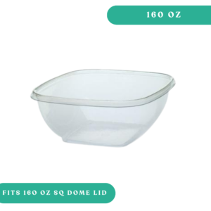 Sabert 160oz Clear Square Bowl