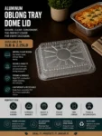 1 Lb Aluminum Oblong Tray Dome Lid