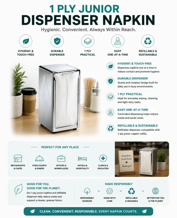1 Ply Junior Dispenser Napkin