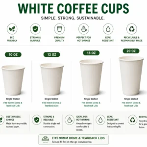 12-20oz White Coffee Cup