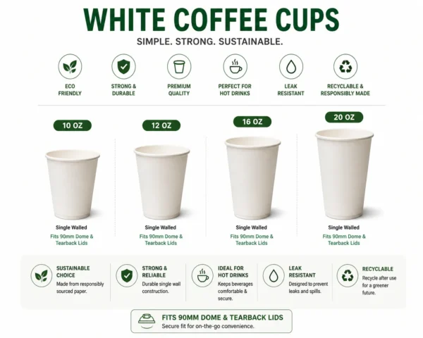 16oz White Coffee Cup