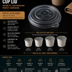 12-32oz Paper Soup Cup Lid