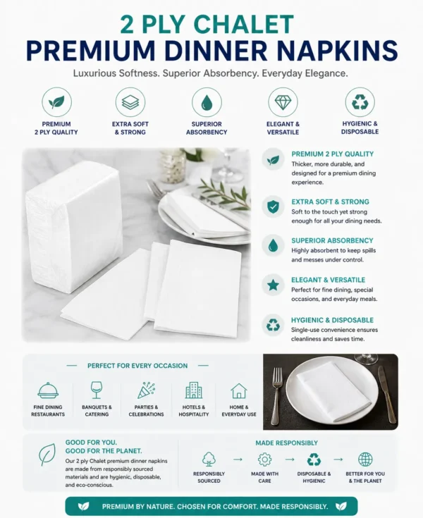 2 Ply Chalet Premium Dinner Napkins