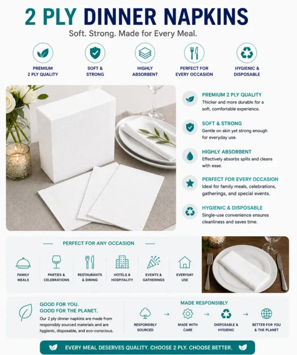 2 Ply Dinner Napkins